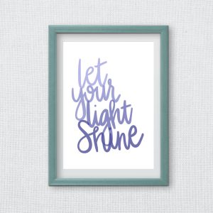 Let Your Light Shine, Art Print, option of Gold Foil Print - 8x10 foil